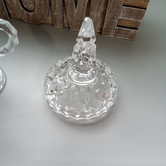 Cut Lead Crystal Footed Coveredsugar Etched Floral Design‎ - Picture 11 of 14